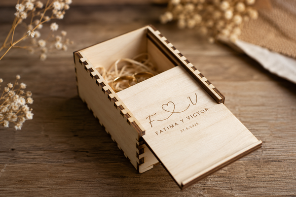 Caja USB boda madera